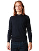 Maglia uomo alpha studio blu notte girocollo a manica lunga 100% lana merinos
