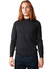 MAGLIA UOMO ALPHA STUDIO ANTRACITE GIROCOLLO 100% LANA MERINOS