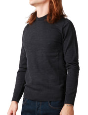 MAGLIA UOMO ALPHA STUDIO ANTRACITE GIROCOLLO 100% LANA MERINOS