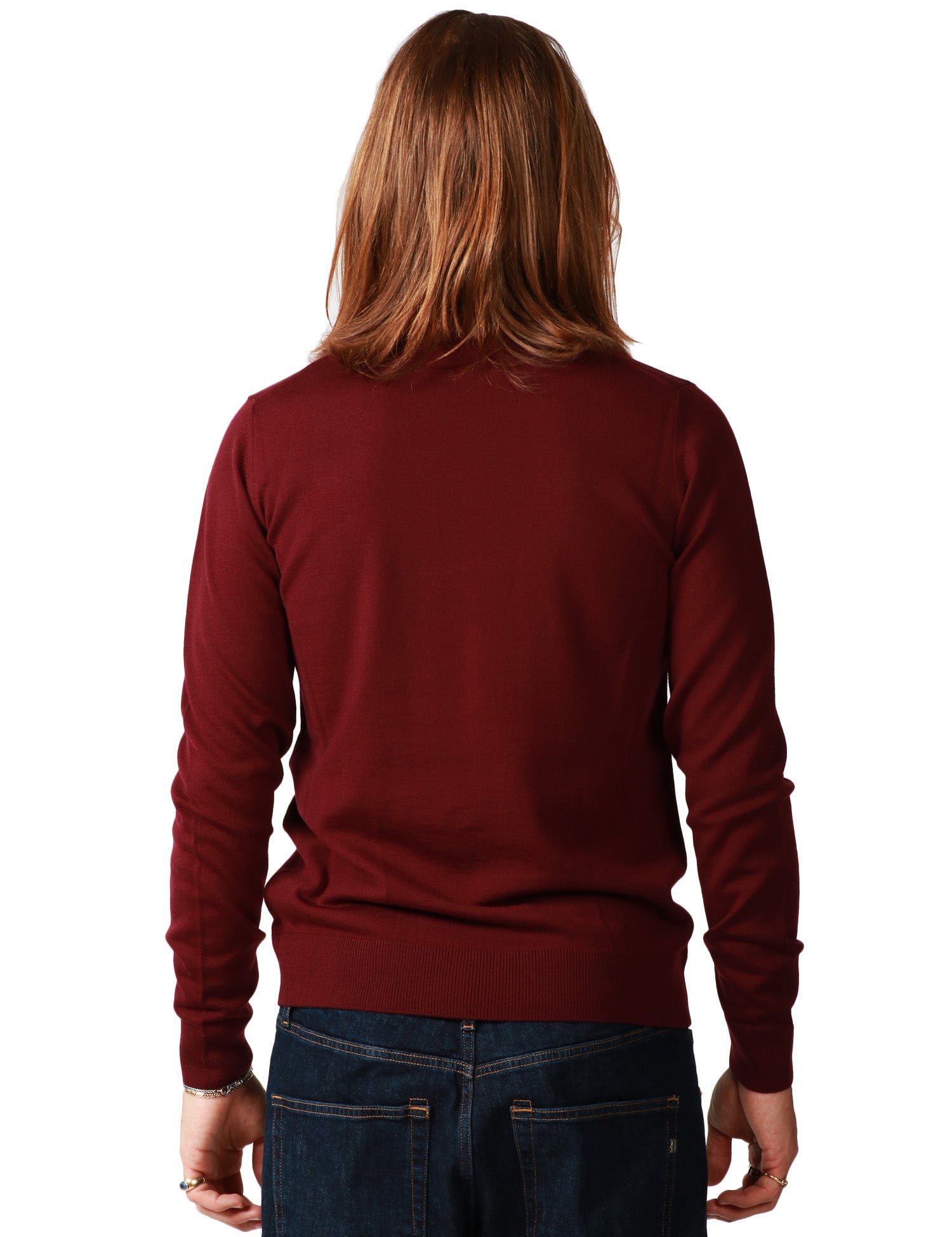 MAGLIA UOMO ALPHA STUDIO CILIEGIA GIROCOLLO 100% LANA MERINOS