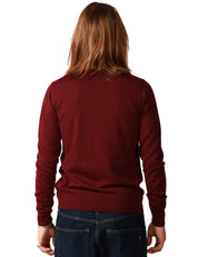 MAGLIA UOMO ALPHA STUDIO CILIEGIA GIROCOLLO 100% LANA MERINOS