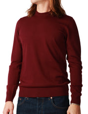 MAGLIA UOMO ALPHA STUDIO CILIEGIA GIROCOLLO 100% LANA MERINOS