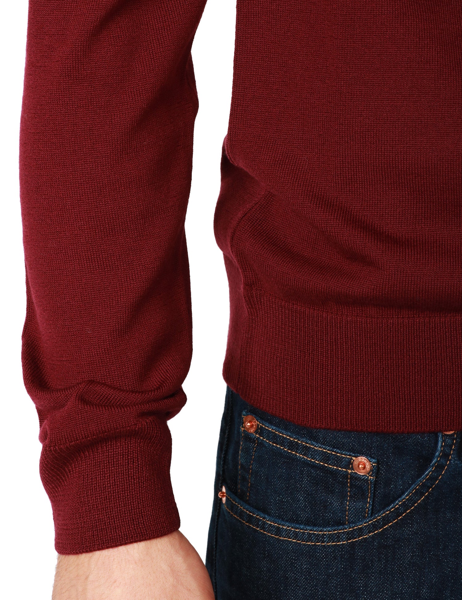 MAGLIA UOMO ALPHA STUDIO CILIEGIA GIROCOLLO 100% LANA MERINOS