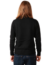 MAGLIONE UOMO ALPHA STUDIO NERO GIROCOLLO IN LANA MERINOS PESANTE
