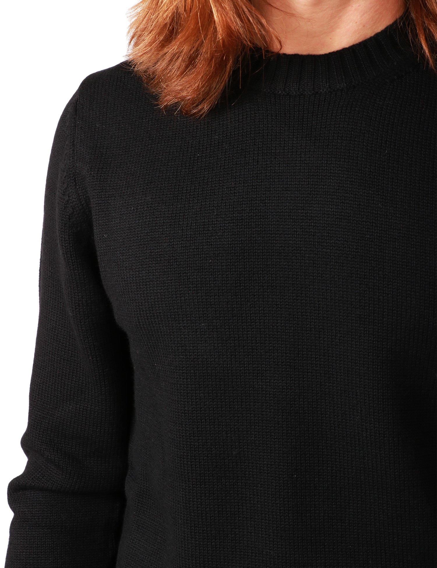 MAGLIONE UOMO ALPHA STUDIO NERO GIROCOLLO IN LANA MERINOS PESANTE