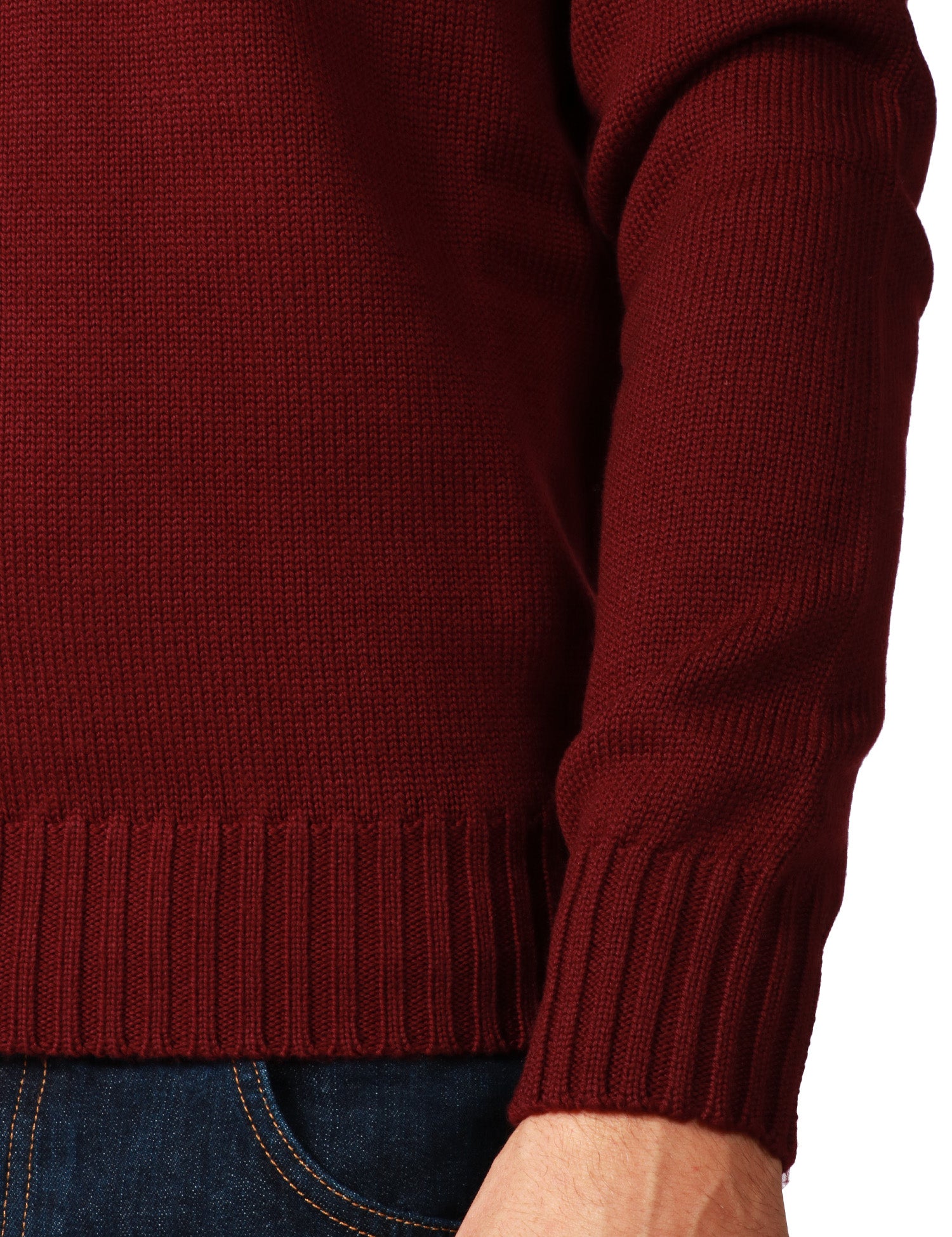 MAGLIONE UOMO ALPHA STUDIO CILIEGIA GIROCOLLO IN LANA MERINOS PESANTE