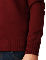 MAGLIONE UOMO ALPHA STUDIO CILIEGIA GIROCOLLO IN LANA MERINOS PESANTE