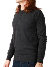 MAGLIA POLO UOMO ALPHA STUDIO ANTRACITE A MANICA LUNGA 100% LANA VERGINE