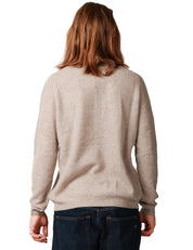 CARDIGAN UOMO ALPHA STUDIO GRIGIO CON COLLETTO E BOTTONI IN MISTO LANA E CASHMERE A TRAMA MICROPUNTO