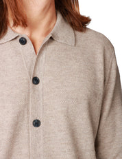 CARDIGAN UOMO ALPHA STUDIO GRIGIO CON COLLETTO E BOTTONI IN MISTO LANA E CASHMERE A TRAMA MICROPUNTO