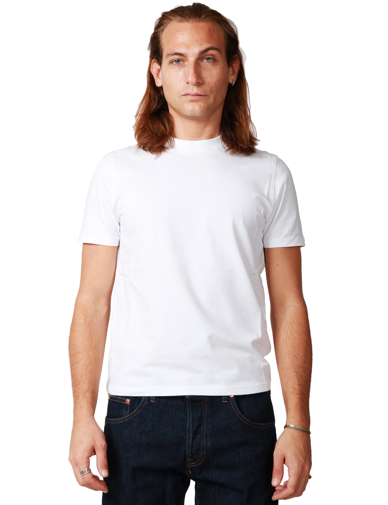 T-SHIRT UOMO ALPHA STUDIO BIANCA GIROCOLLO IN JERSEY STRETCH