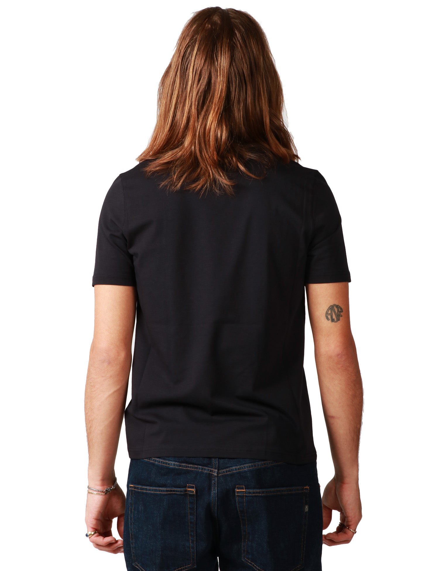 T-SHIRT UOMO ALPHA STUDIO BLU NOTTE GIROCOLLO IN JERSEY STRETCH