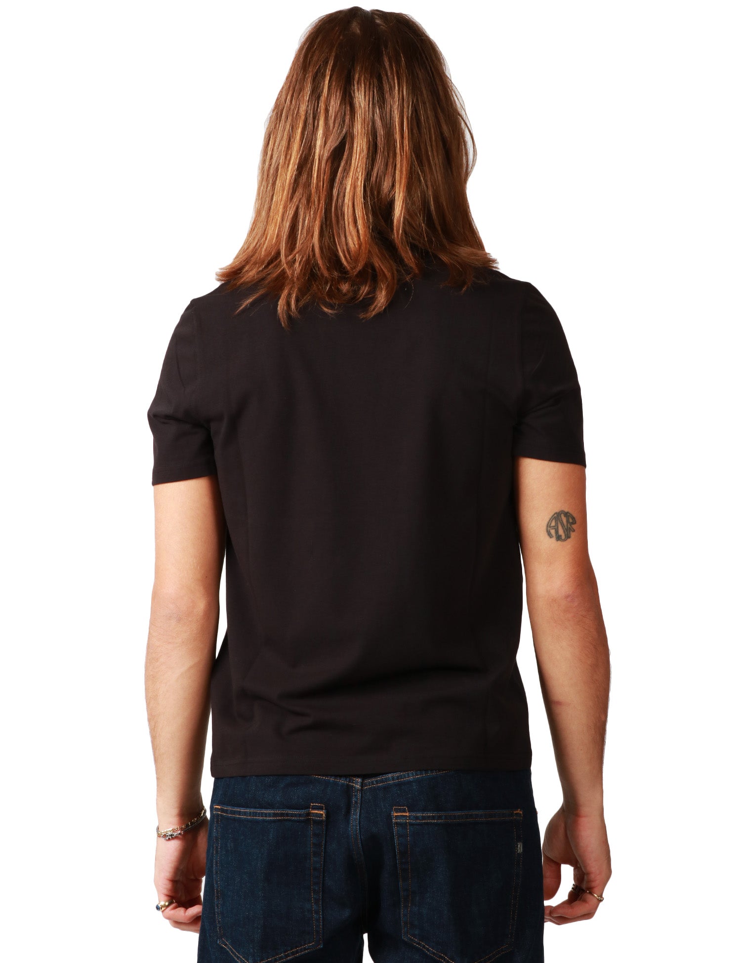 T-SHIRT UOMO ALPHA STUDIO NERO GIROCOLLO IN JERSEY STRETCH