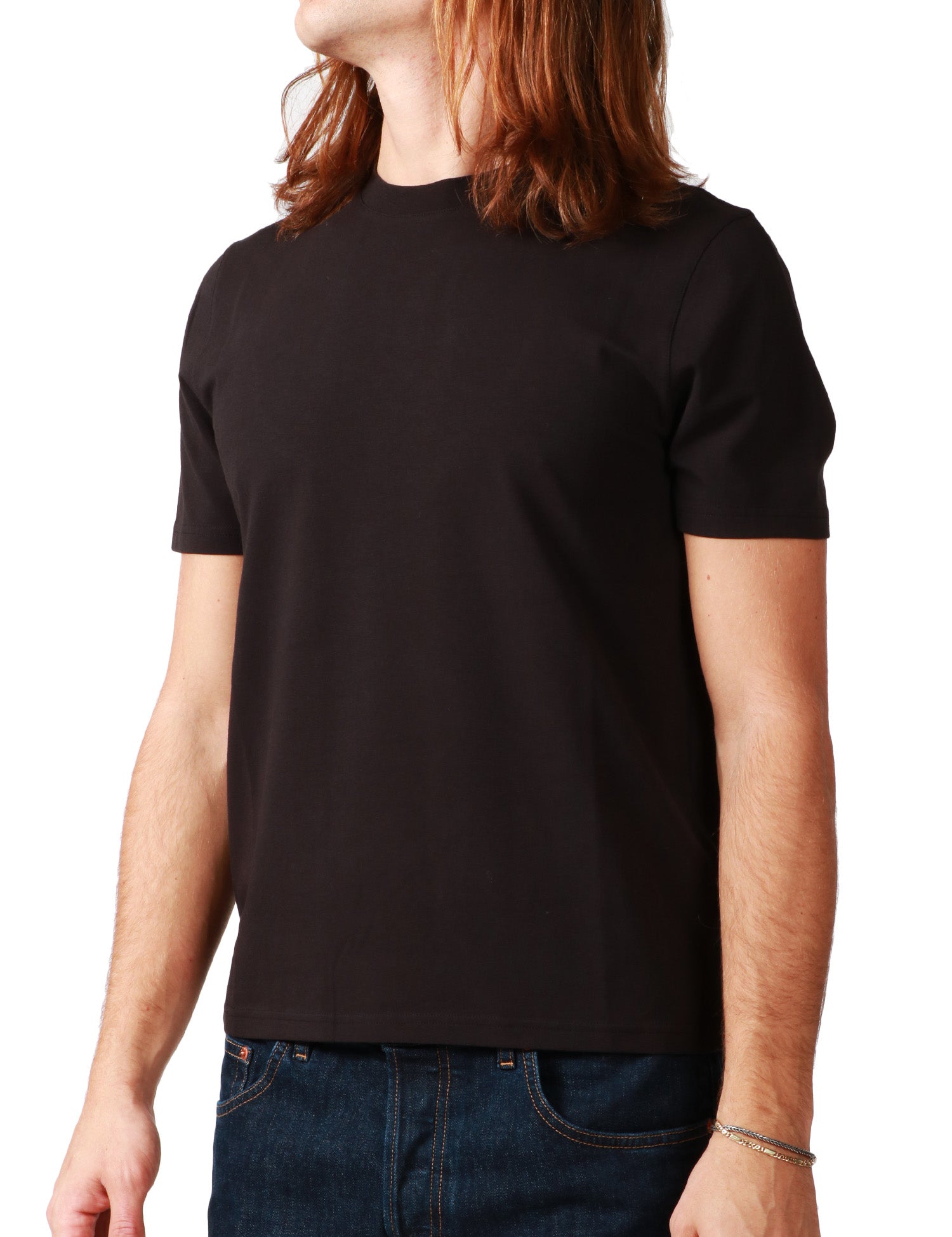 T-SHIRT UOMO ALPHA STUDIO NERO GIROCOLLO IN JERSEY STRETCH