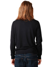 MAGLIA POLO UOMO ALPHA STUDIO BLU NOTTE A MANICA LUNGA IN MISTO CASHMERE E SETA