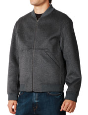 GIACCA BOMBER UOMO AMARANTO ANTRACITE IN LANA CON ZIP METALLICA