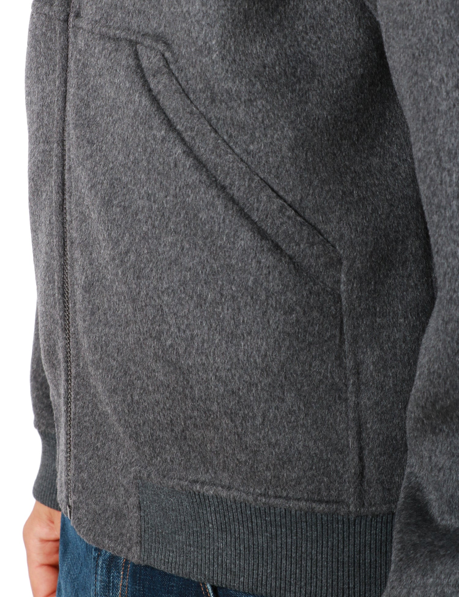 GIACCA BOMBER UOMO AMARANTO ANTRACITE IN LANA CON ZIP METALLICA