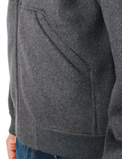 GIACCA BOMBER UOMO AMARANTO ANTRACITE IN LANA CON ZIP METALLICA