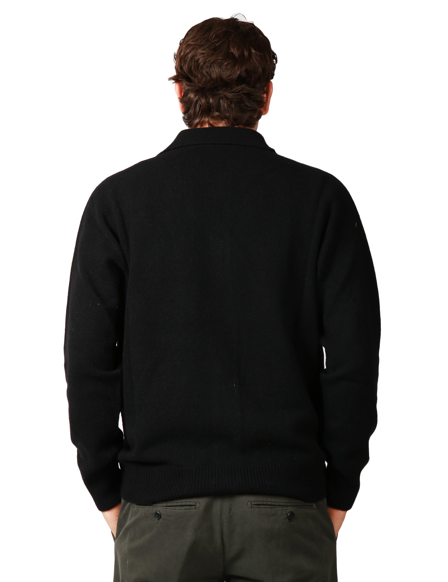 CARDIGAN UOMO AMARANTO NERO CON COLLETTO E ABBOTTONATURA CENTRALE