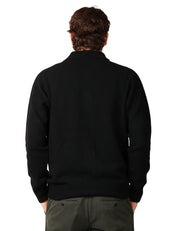 CARDIGAN UOMO AMARANTO NERO CON COLLETTO E ABBOTTONATURA CENTRALE