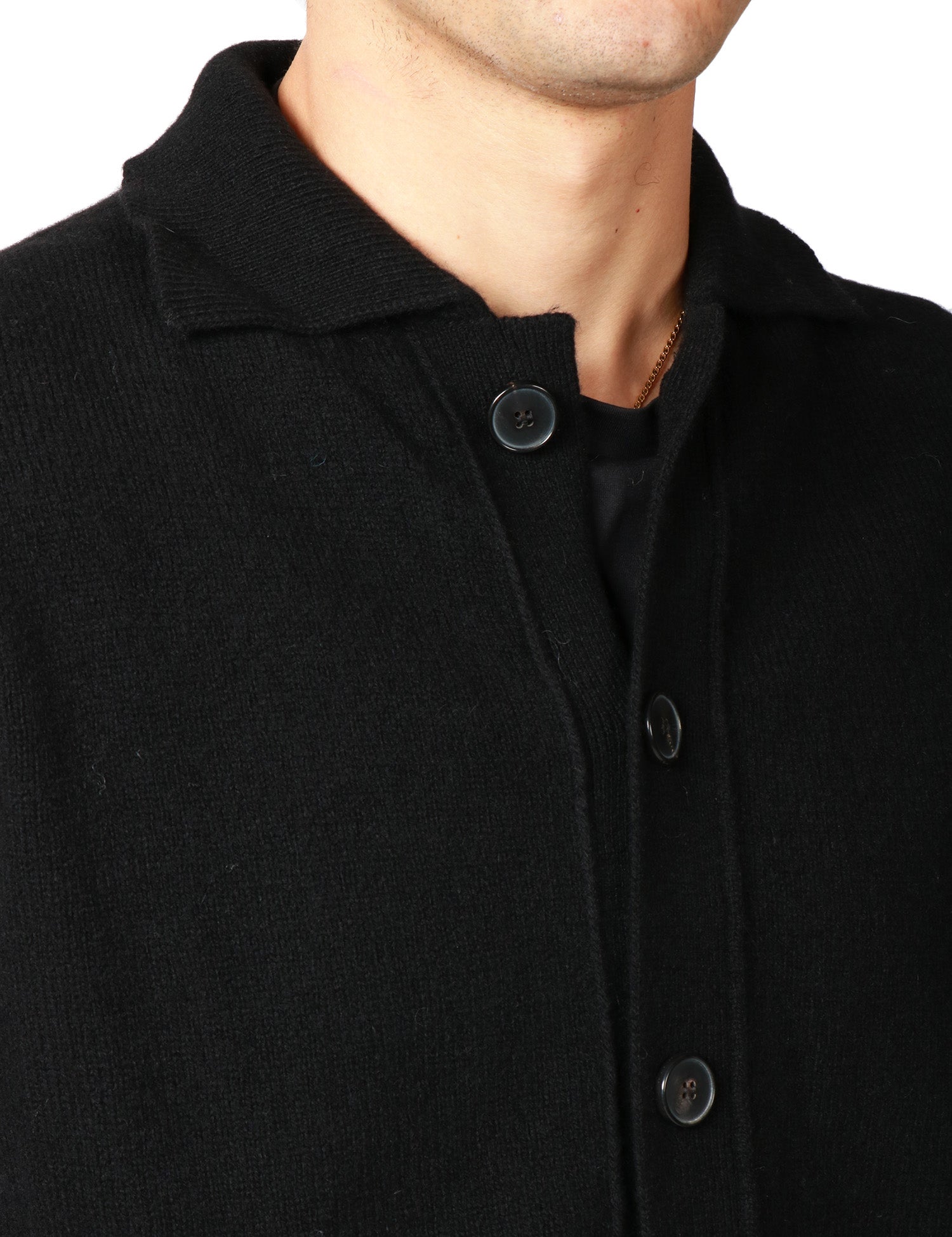 CARDIGAN UOMO AMARANTO NERO CON COLLETTO E ABBOTTONATURA CENTRALE