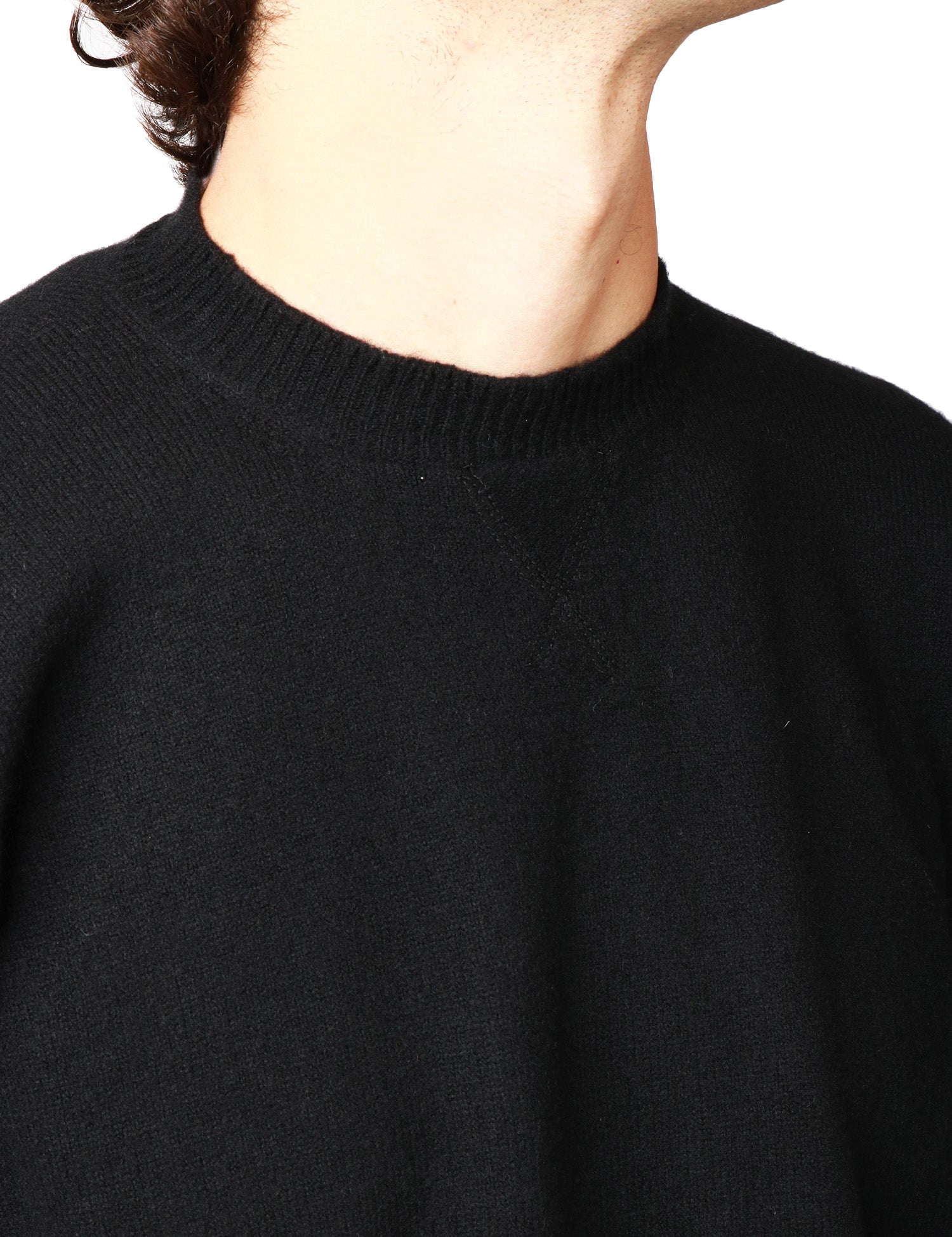 MAGLIONE UOMO AMARANTO NERO GIROCOLLO TAGLIO FELPA IN LANA