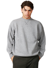 MAGLIA UOMO AMARANTO ALLUMINIO GIROCOLLO TAGLIO FELPA IN LANA