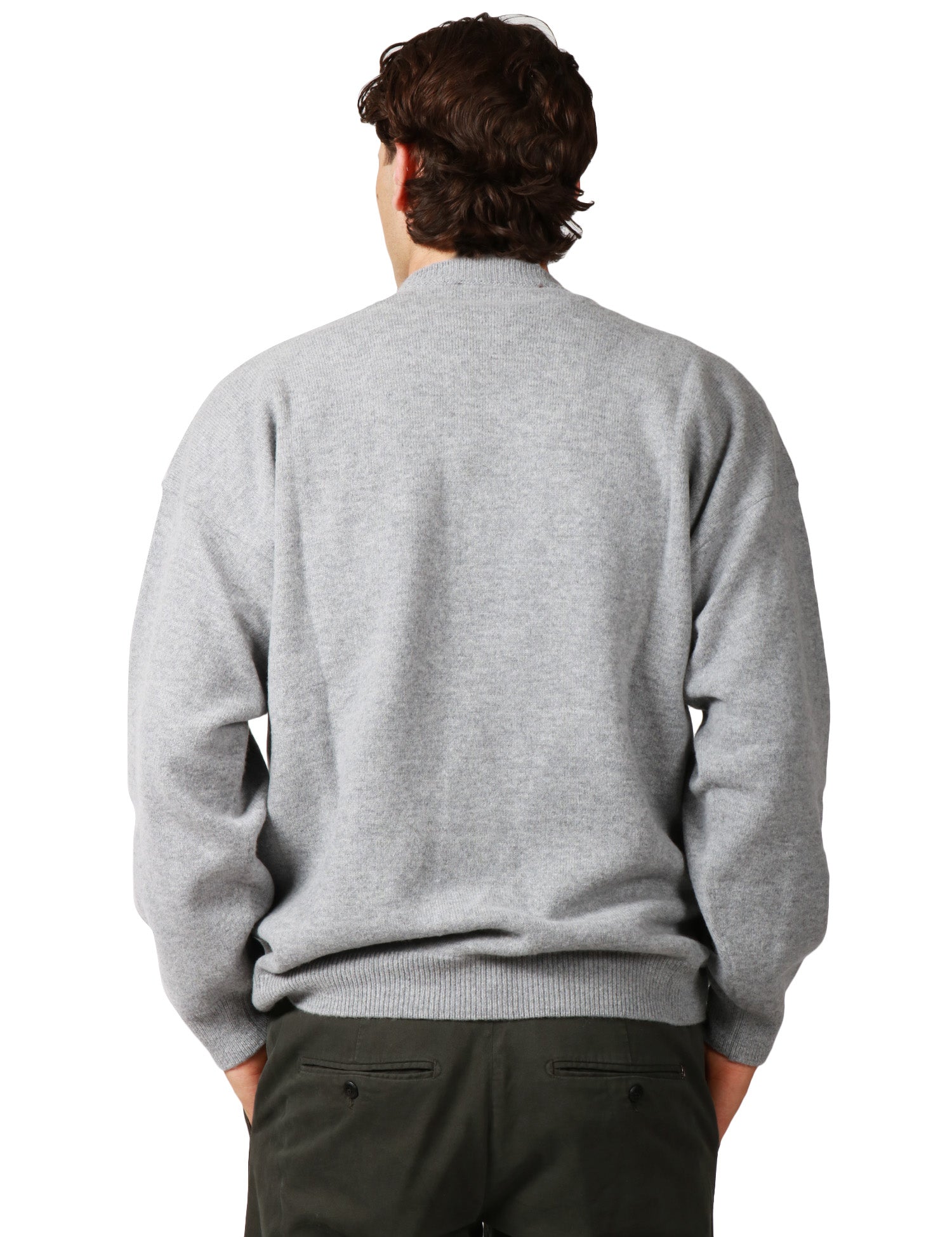 MAGLIA UOMO AMARANTO ALLUMINIO GIROCOLLO TAGLIO FELPA IN LANA