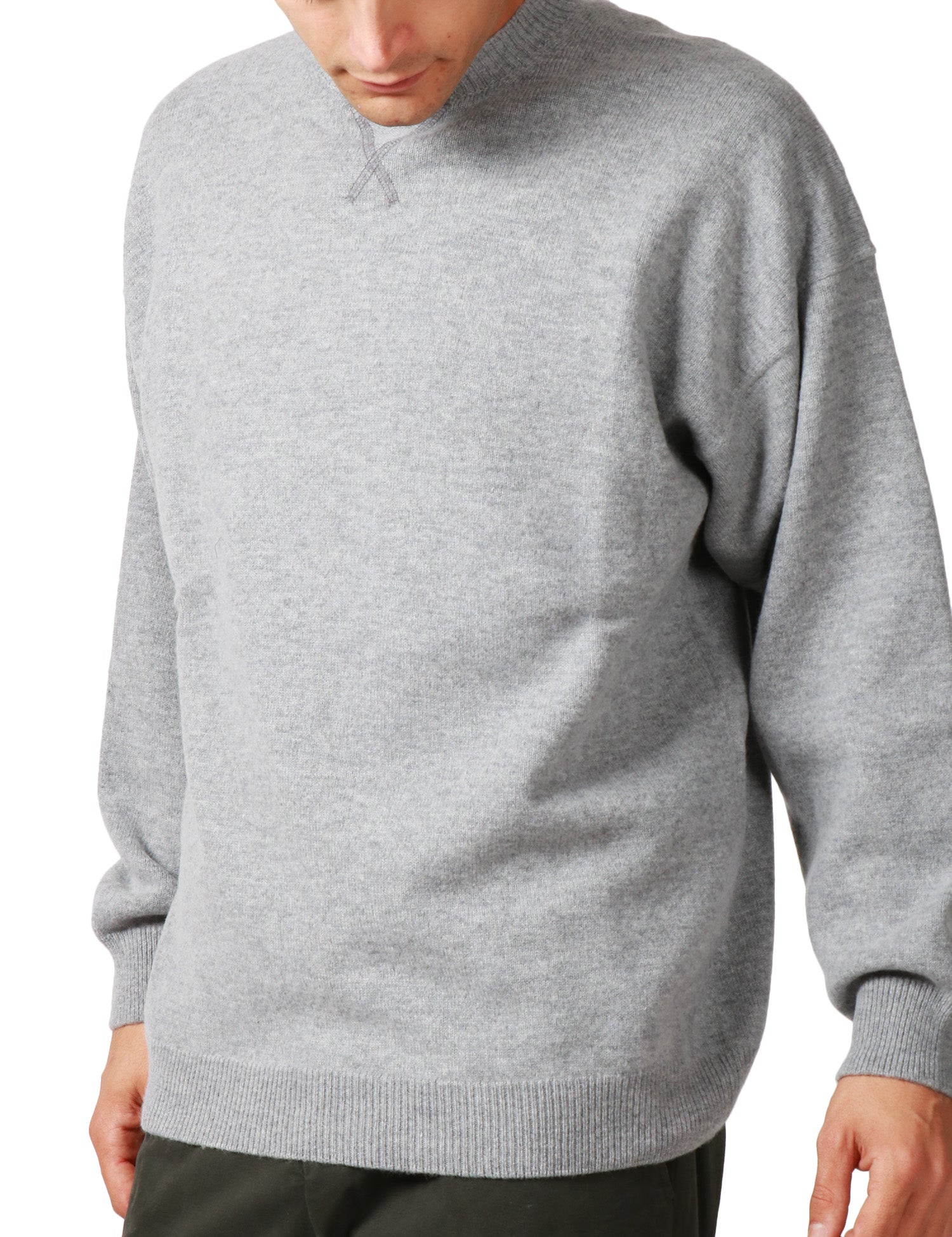 MAGLIA UOMO AMARANTO ALLUMINIO GIROCOLLO TAGLIO FELPA IN LANA