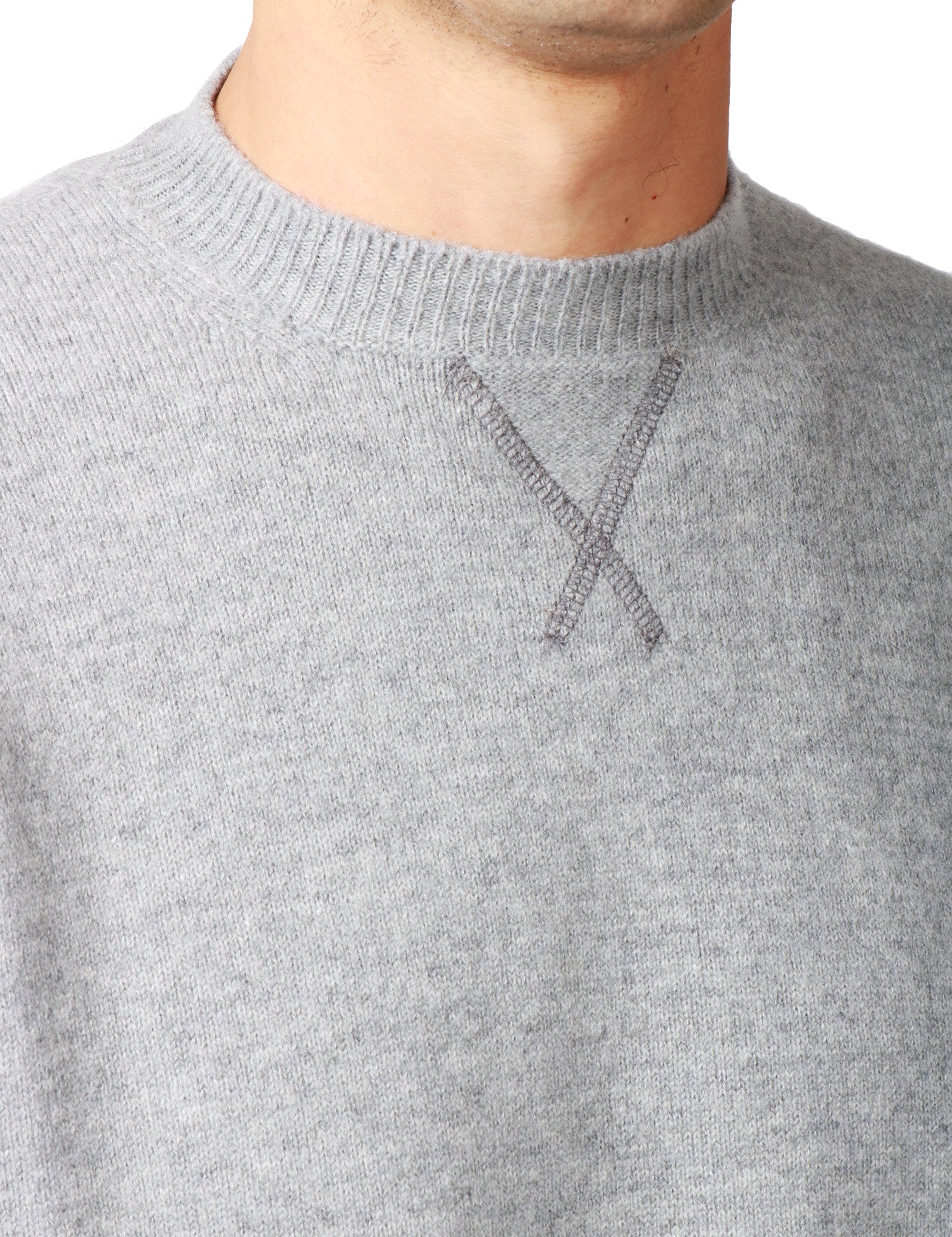 MAGLIA UOMO AMARANTO ALLUMINIO GIROCOLLO TAGLIO FELPA IN LANA