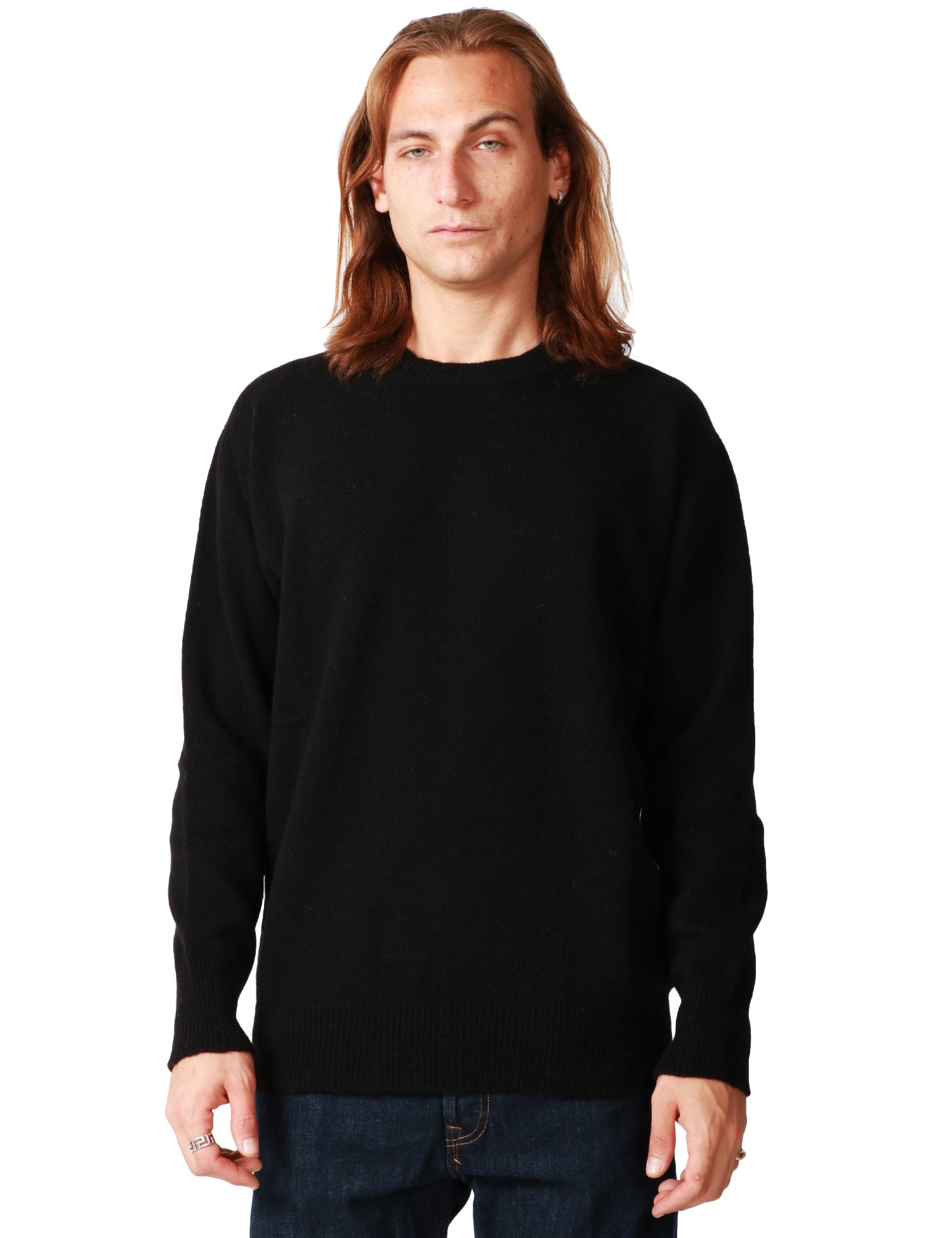 MAGLIA UOMO AMARANTO NERA GIROCOLLO IN MISTO LANA E CASHMERE CON MICROROTTURE SUI FONDI