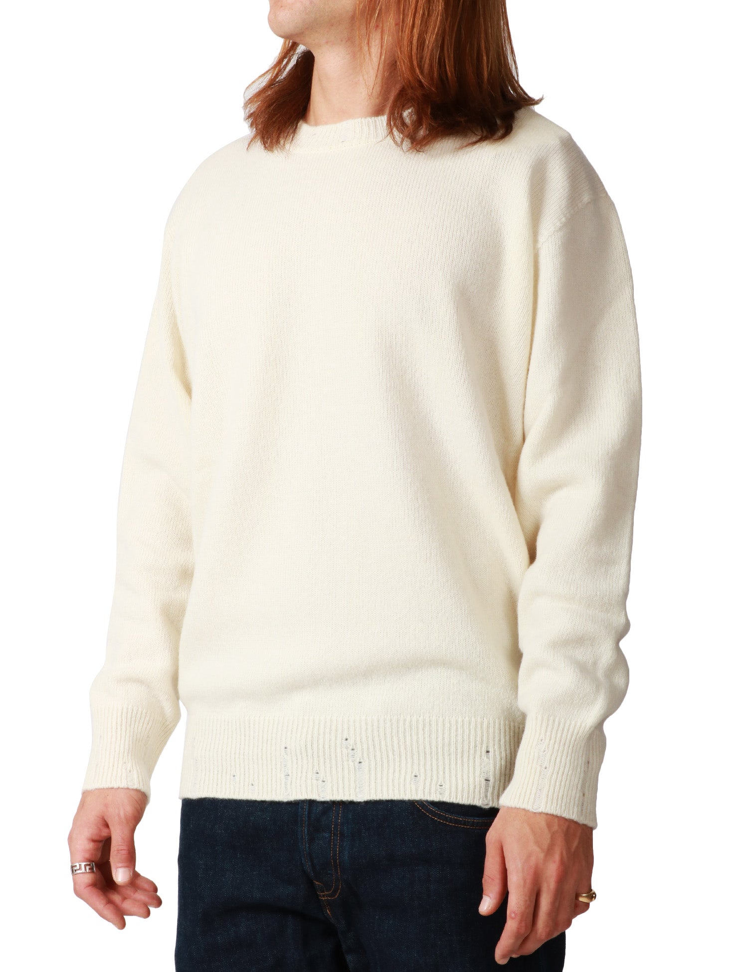 MAGLIA UOMO AMARANTO PANNA GIROCOLLO IN MISTO LANA E CASMERE CON MICROROTTURE SUI FONDI