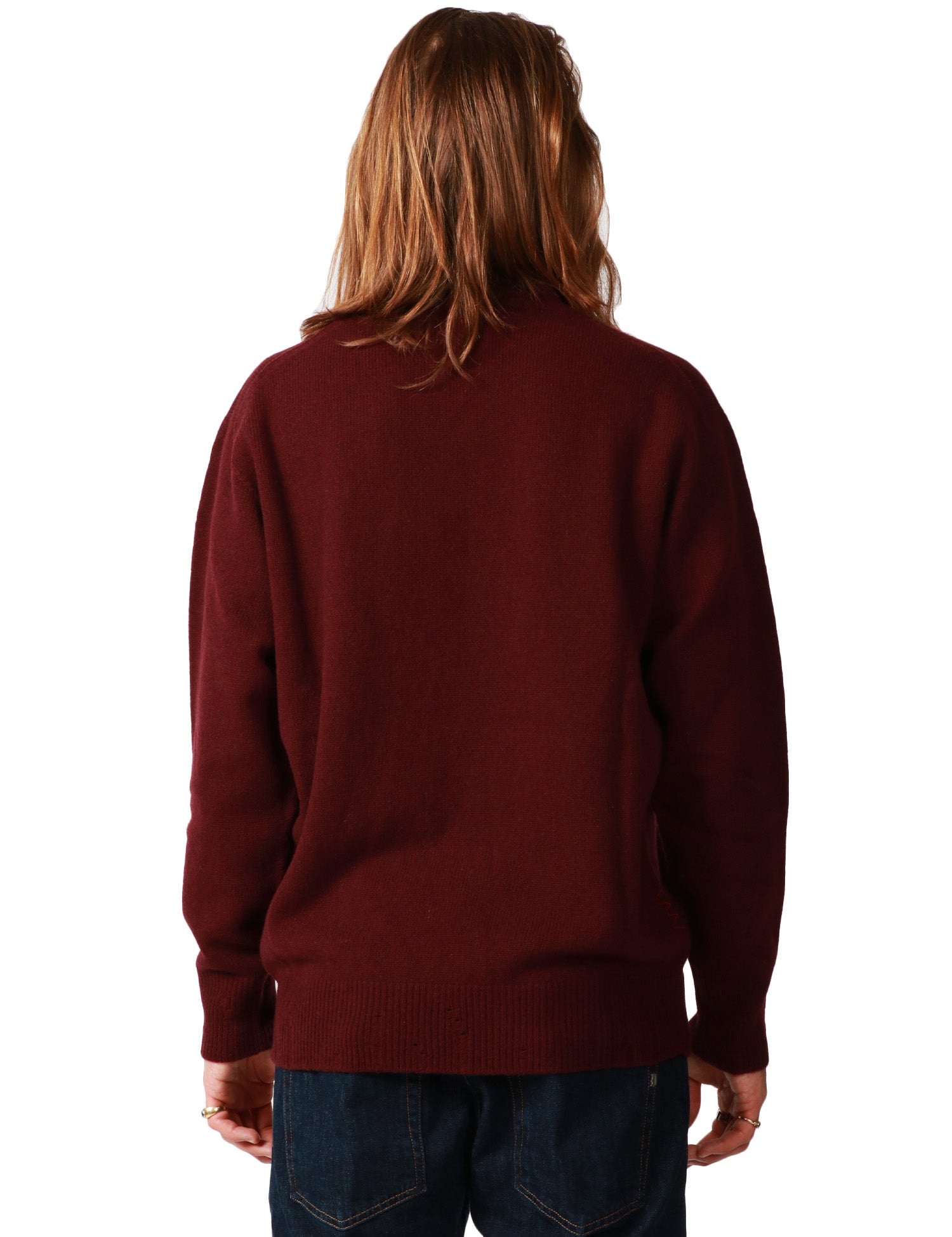 MAGLIA UOMO AMARANTO MELANZANA GIROCOLLO IN LANA