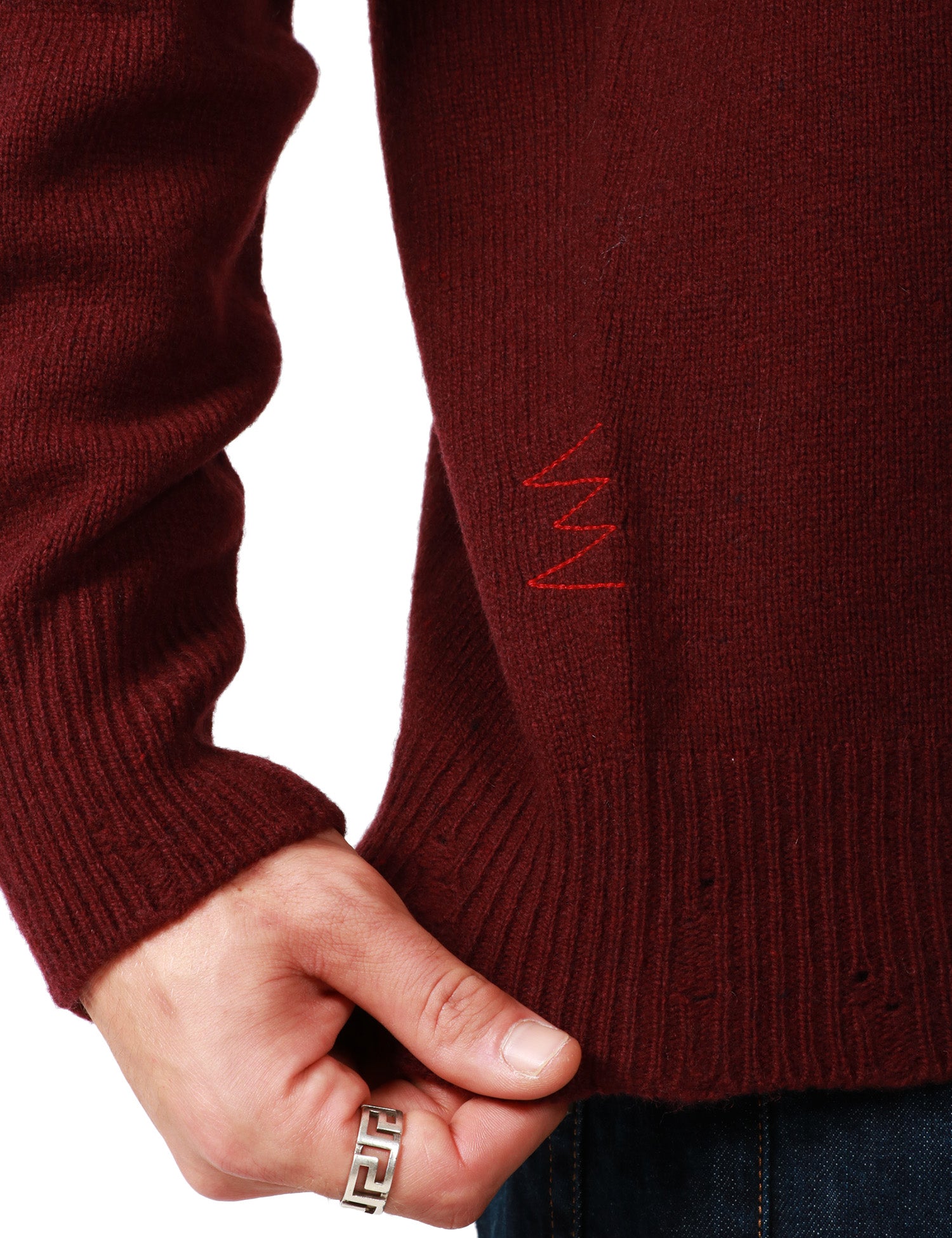 MAGLIA UOMO AMARANTO MELANZANA GIROCOLLO IN LANA