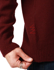MAGLIA UOMO AMARANTO MELANZANA GIROCOLLO IN LANA