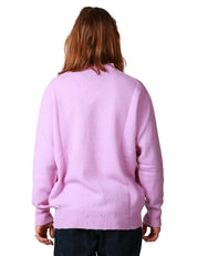 MAGLIA UOMO AMARANTO GLICINE GIROCOLLO IN MISTO LANA E CASHMERE CON MICRO ROTTURE