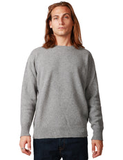 MAGLIA UOMO AMARANTO ALLUMINIO GIROCOLLO IN MISTO LANA E CASHMERE CON MICROROTTURE SUI FONDI