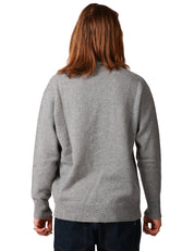 MAGLIA UOMO AMARANTO ALLUMINIO GIROCOLLO IN MISTO LANA E CASHMERE CON MICROROTTURE SUI FONDI