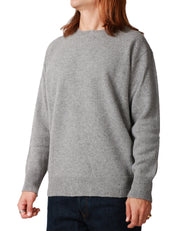 MAGLIA UOMO AMARANTO ALLUMINIO GIROCOLLO IN MISTO LANA E CASHMERE CON MICROROTTURE SUI FONDI