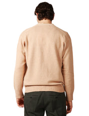 CARDIGAN UOMO AMARANTO BEIGE CON MICROROTTURE SU POLSI E ORLO