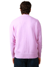 CARDIGAN UOMO AMARANTO GLICINE CON SCOLLO A V E MICROROTTURE SUL FONDO