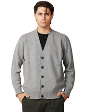 CARDIGAN UOMO AMARANTO GRIGIO CON SCOLLO A V E MICROROTTURE SUI FONDI