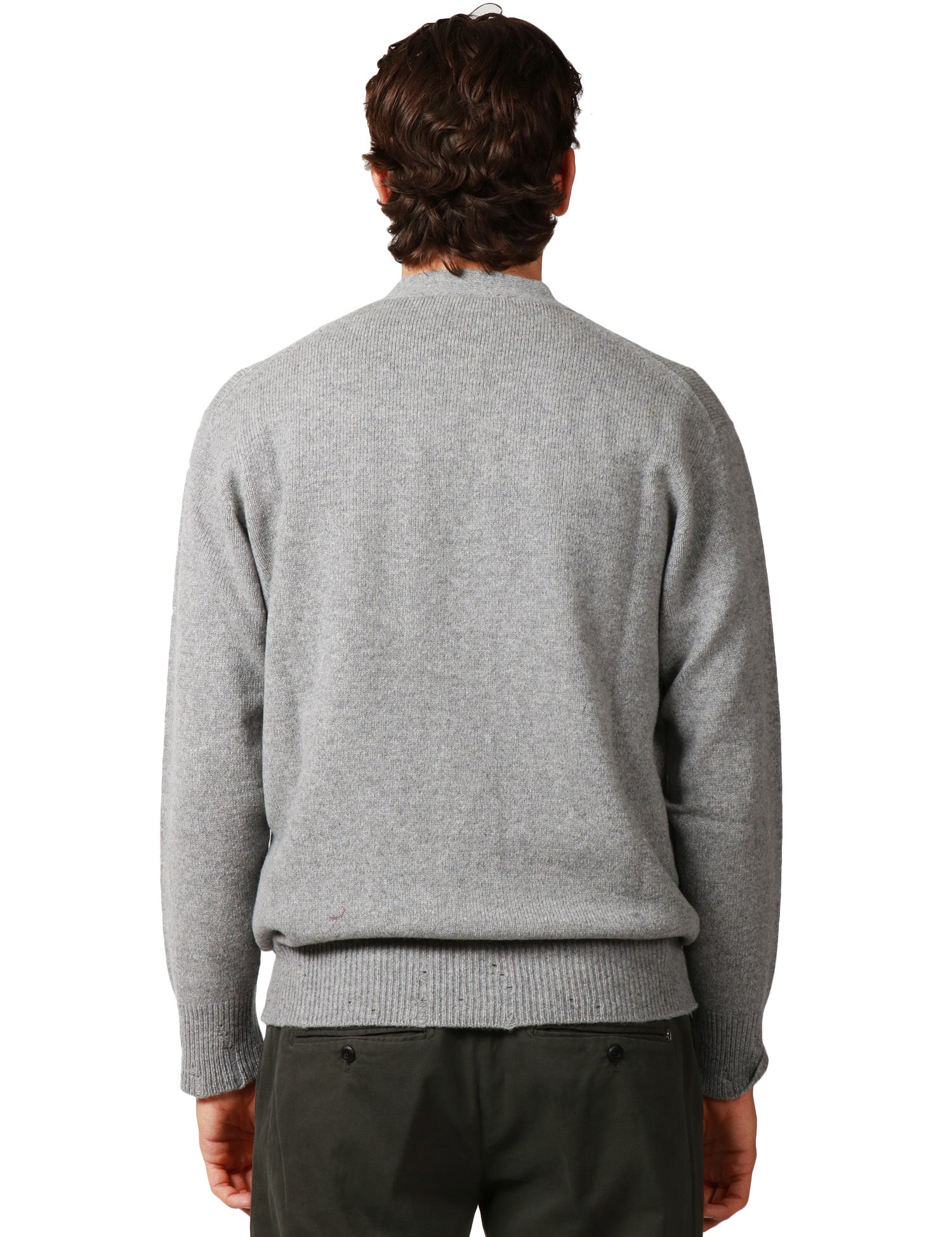 CARDIGAN UOMO AMARANTO GRIGIO CON SCOLLO A V E MICROROTTURE SUI FONDI