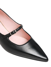 SCARPA DONNA ANNA F. NERA IN NAPPA A PUNTA CON CINTURINO E TACCO 5