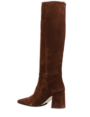 STIVALE DONNA ANNA F. TESTA DI MORO IN VELLUTO CON PUNTA QUADRATA E GAMBALE ALTO