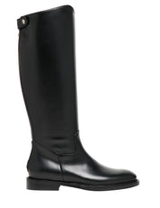 STIVALE DONNA ANNA F. NERO IN PELLE CON ZIP DIETRO E TACCO QUADRATO 2 CM