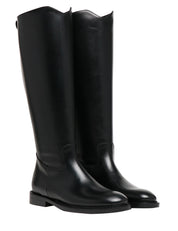 STIVALE DONNA ANNA F. NERO IN PELLE CON ZIP DIETRO E TACCO QUADRATO 2 CM