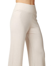 PANTALONE DONNA ANNA MOLINARI GESSO WIDE LEG 100% LANA MERINOS