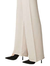 PANTALONE DONNA ANNA MOLINARI GESSO WIDE LEG 100% LANA MERINOS