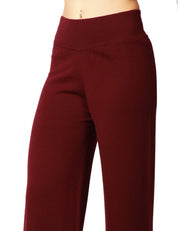 PANTALONE DONNA ANNA MOLINARI VINO WIDE LEG 100% LANA MERINOS